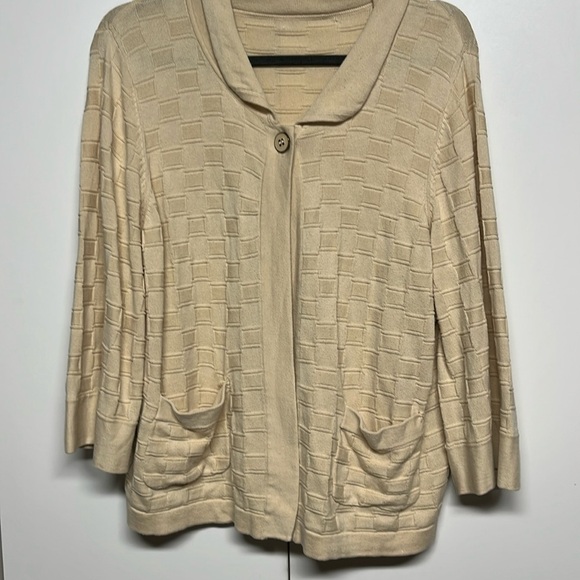 Unbranded Sweater Tan Waffle Knit Peter Pan Collar ✝️ - Picture 1 of 13